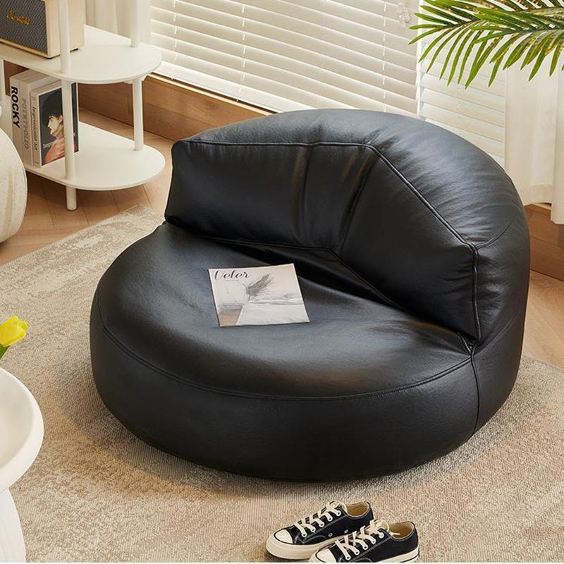 Contemporary Simplicity Round Fabric Accent Chair Backrest Armless For Living Room