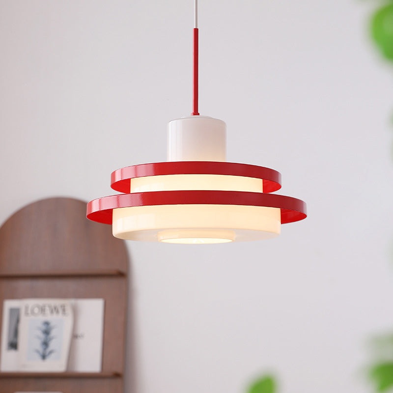 Contemporary Scandinavian Dome Round Iron Glass Lampshade 1 - Light Pendant Light For Living Room
